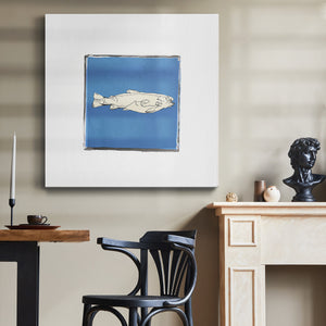 Block Print Fish IX-Premium Gallery Wrapped Canvas - Ready to Hang