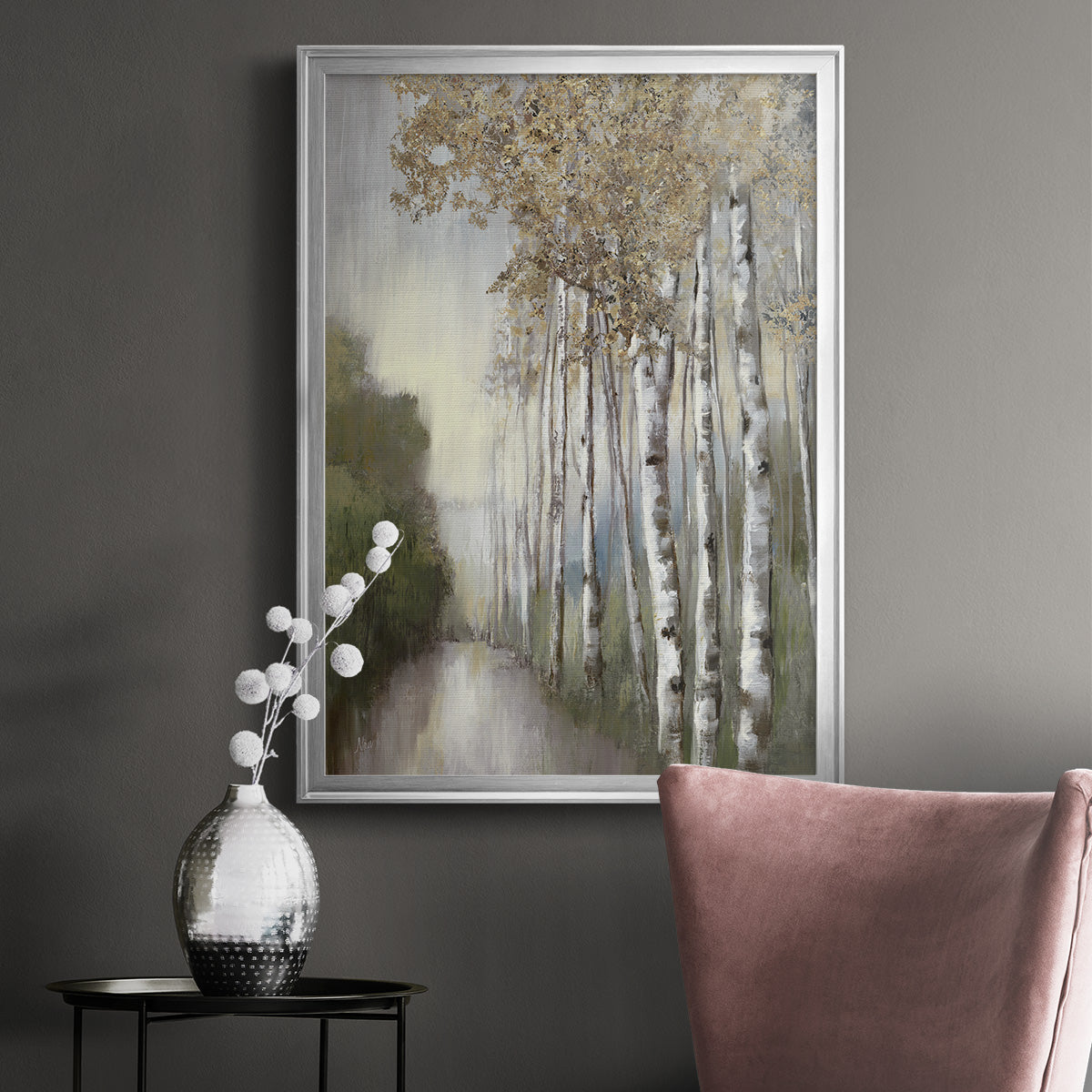 Woodland Walk Neutral Premium Framed Print - Ready to Hang