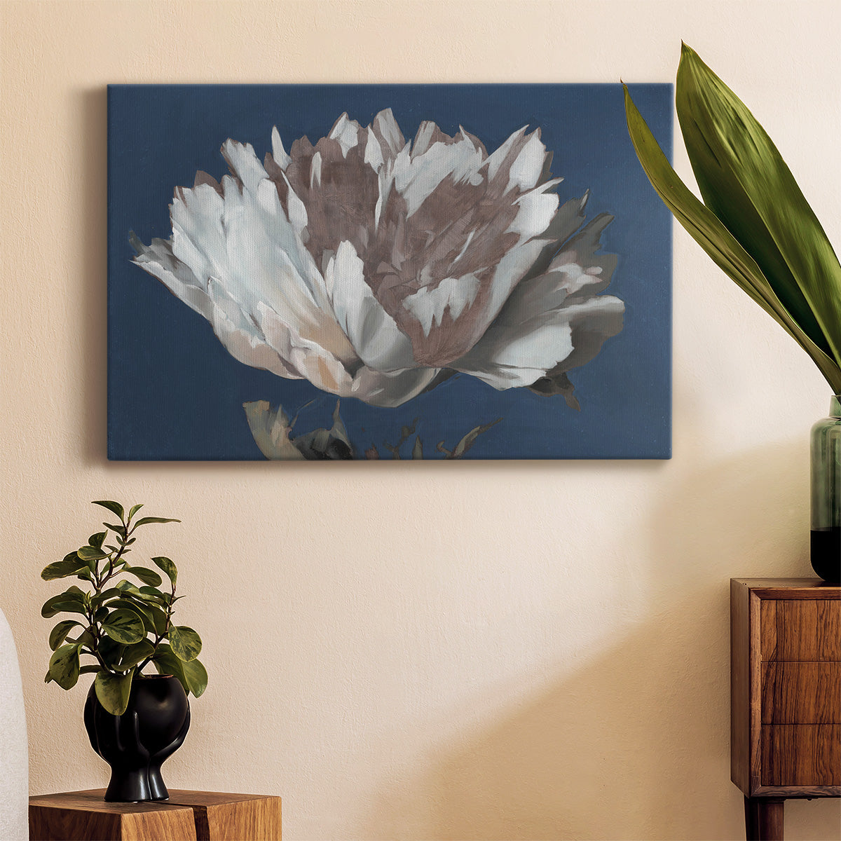 White Peony Premium Gallery Wrapped Canvas - Ready to Hang
