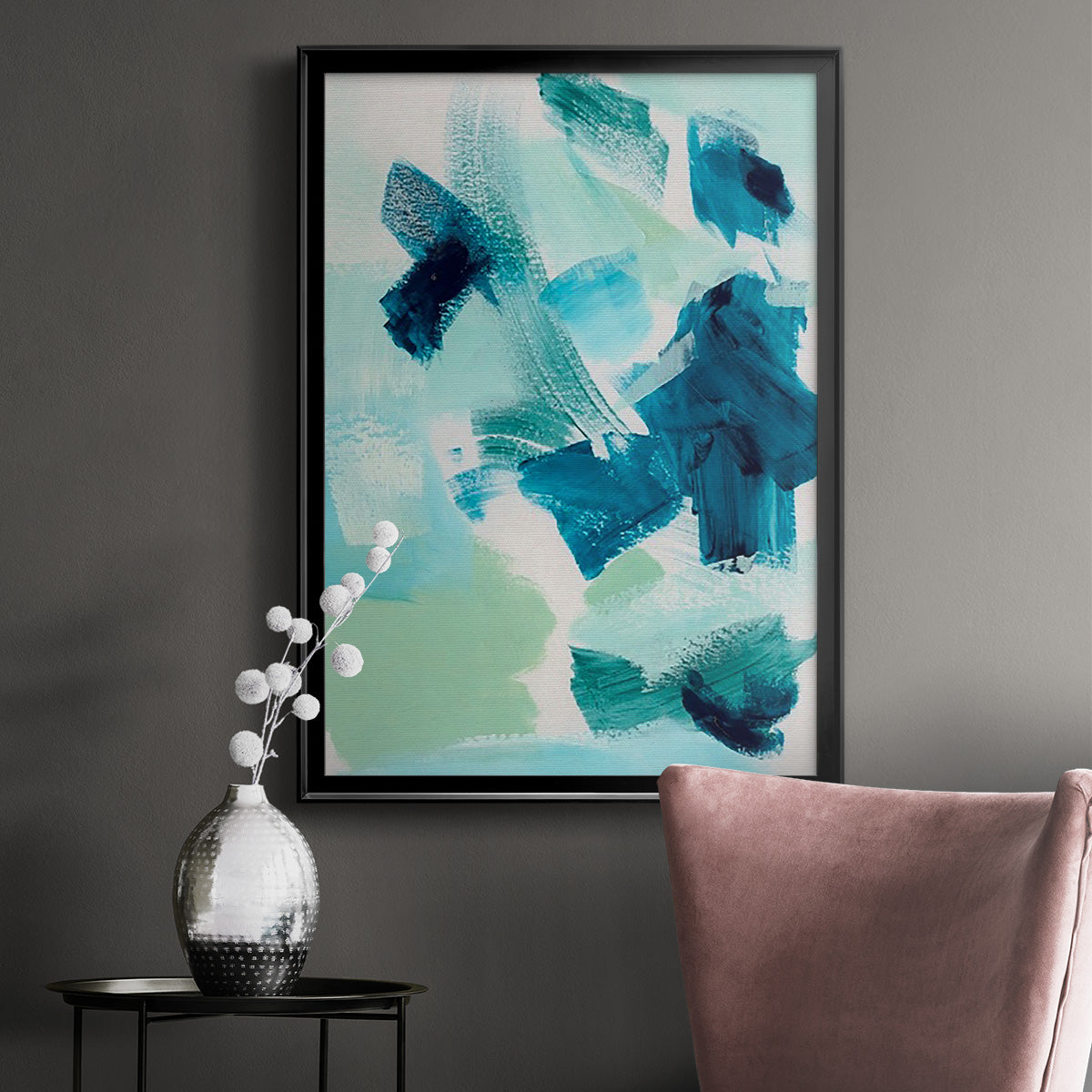Teal Composition II Premium Framed Print - Ready to Hang