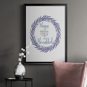 Hanukkah Wreath Premium Framed Print - Ready to Hang