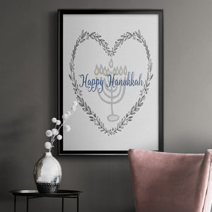 Hanukkah Heart Premium Framed Print - Ready to Hang