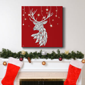 White Deer and Hanging Stars-Premium Gallery Wrapped Canvas - Ready to Hang