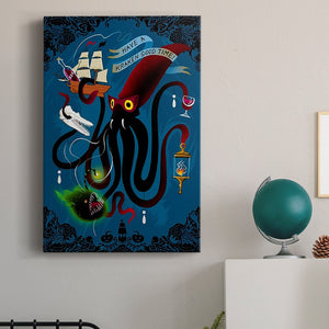 Spooky Cephalopod Chandeliers II Premium Gallery Wrapped Canvas - Ready to Hang