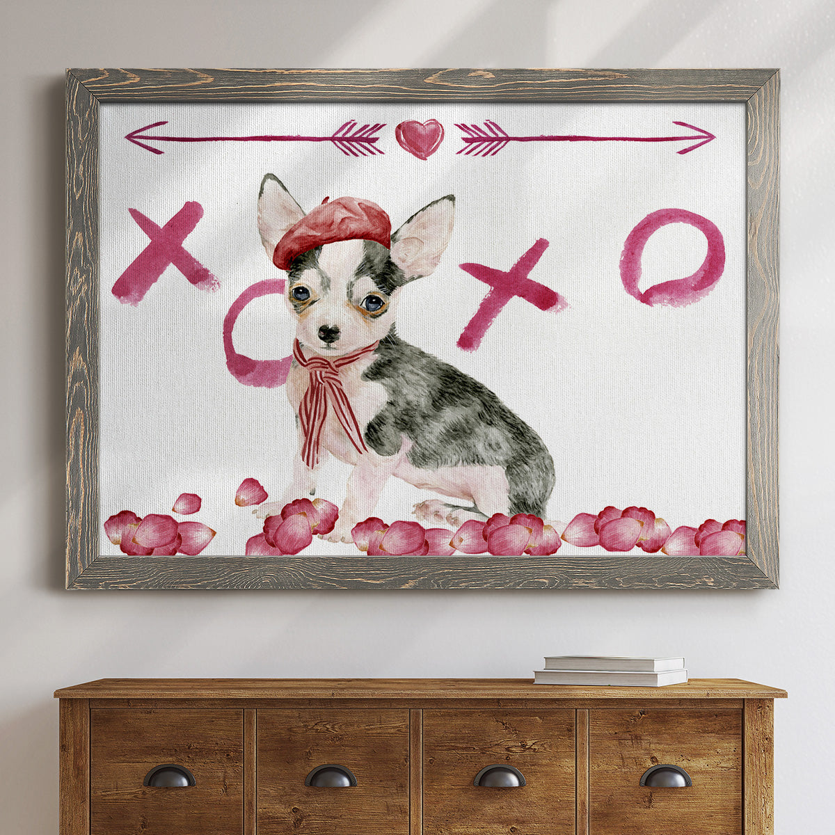 Puppy Valentine Collection A-Premium Framed Canvas - Ready to Hang