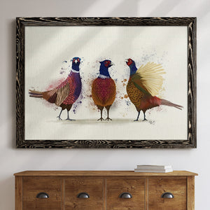 Pheasant Trio-Premium Framed Canvas - Ready to Hang