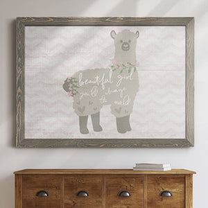 Floral Llama-Premium Framed Canvas - Ready to Hang