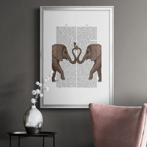 Elephants Heart and Rose Premium Framed Print - Ready to Hang