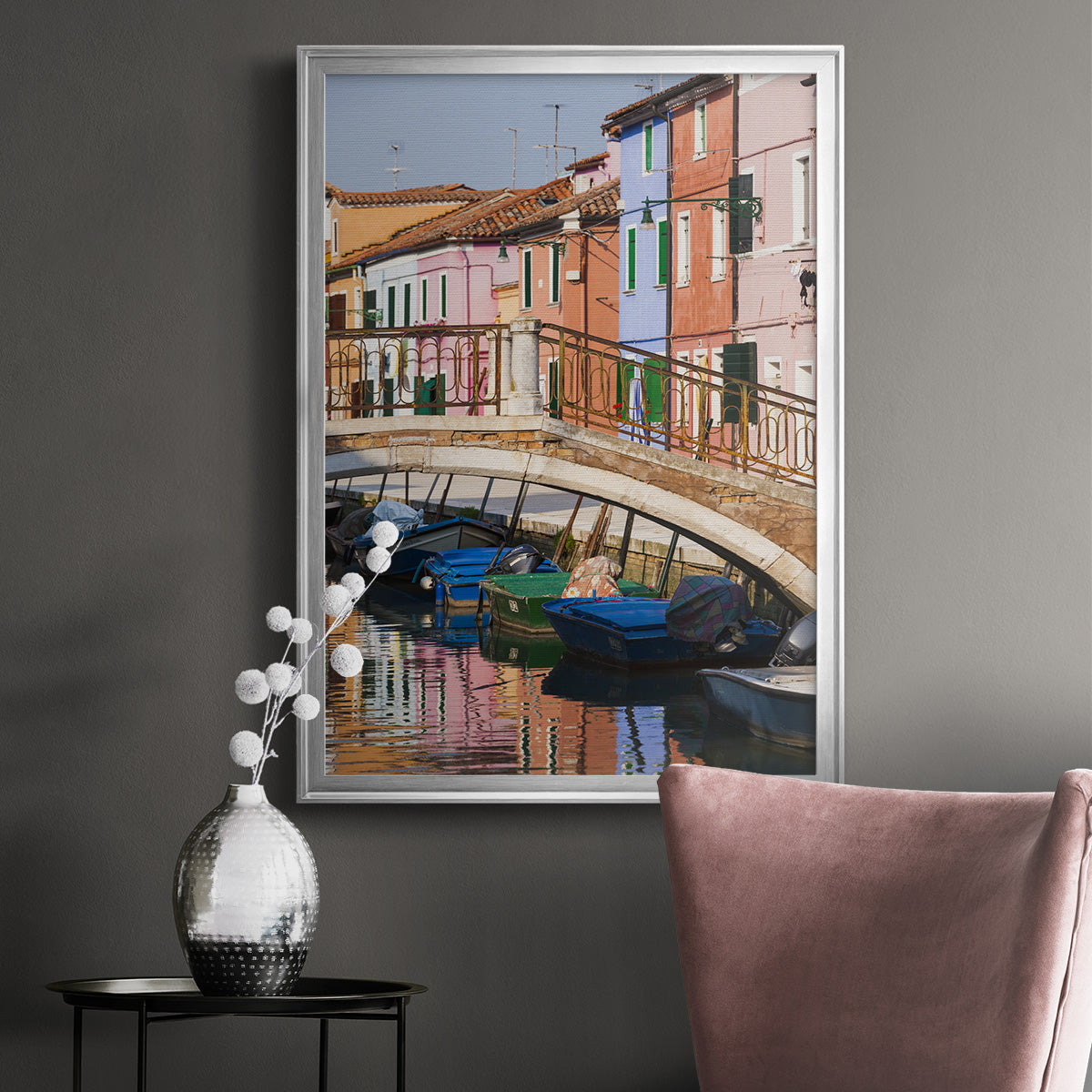 Colorful Canal Premium Framed Print - Ready to Hang