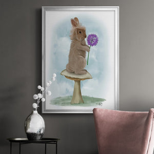 Rabbit and Agapanthus Premium Framed Print - Ready to Hang