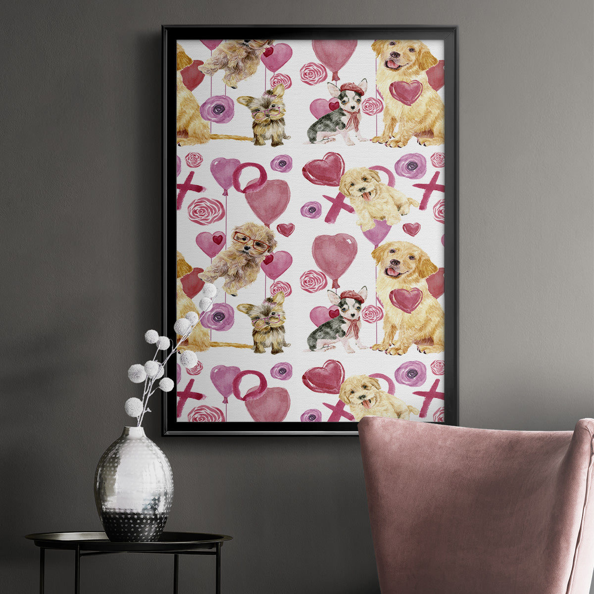 Puppy Valentine Collection E Premium Framed Print - Ready to Hang