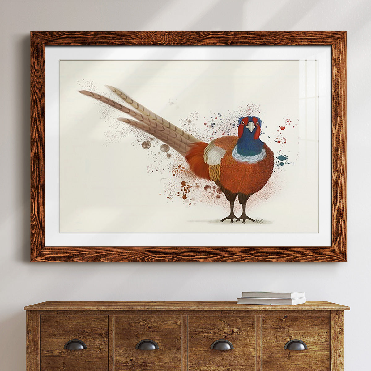 Pheasant Splash 7-Premium Framed Print - Ready to Hang