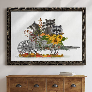 Raccoon Wheelbarrow-Premium Framed Canvas - Ready to Hang