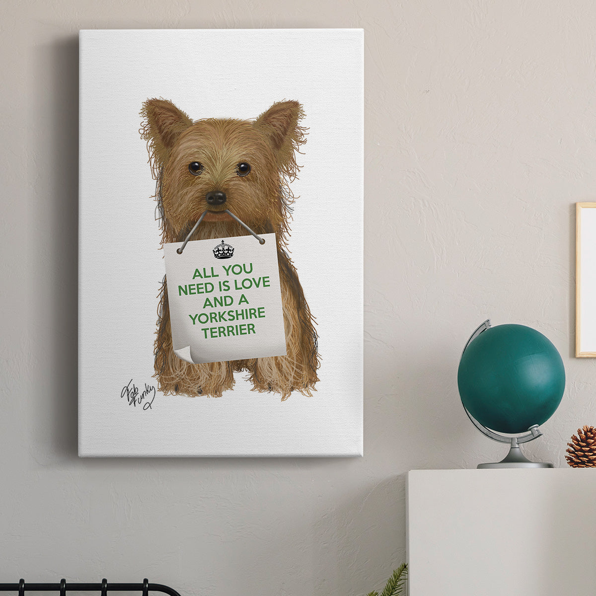 Love and Yorkshire Terrier Premium Gallery Wrapped Canvas - Ready to Hang