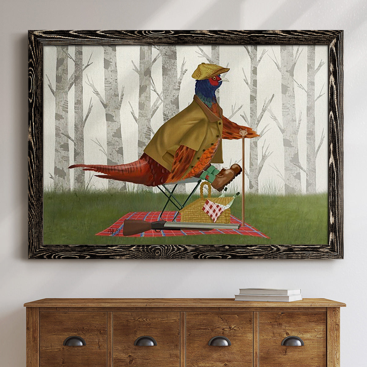 Pheasant Shooting Party 4-Premium Framed Canvas - Ready to Hang