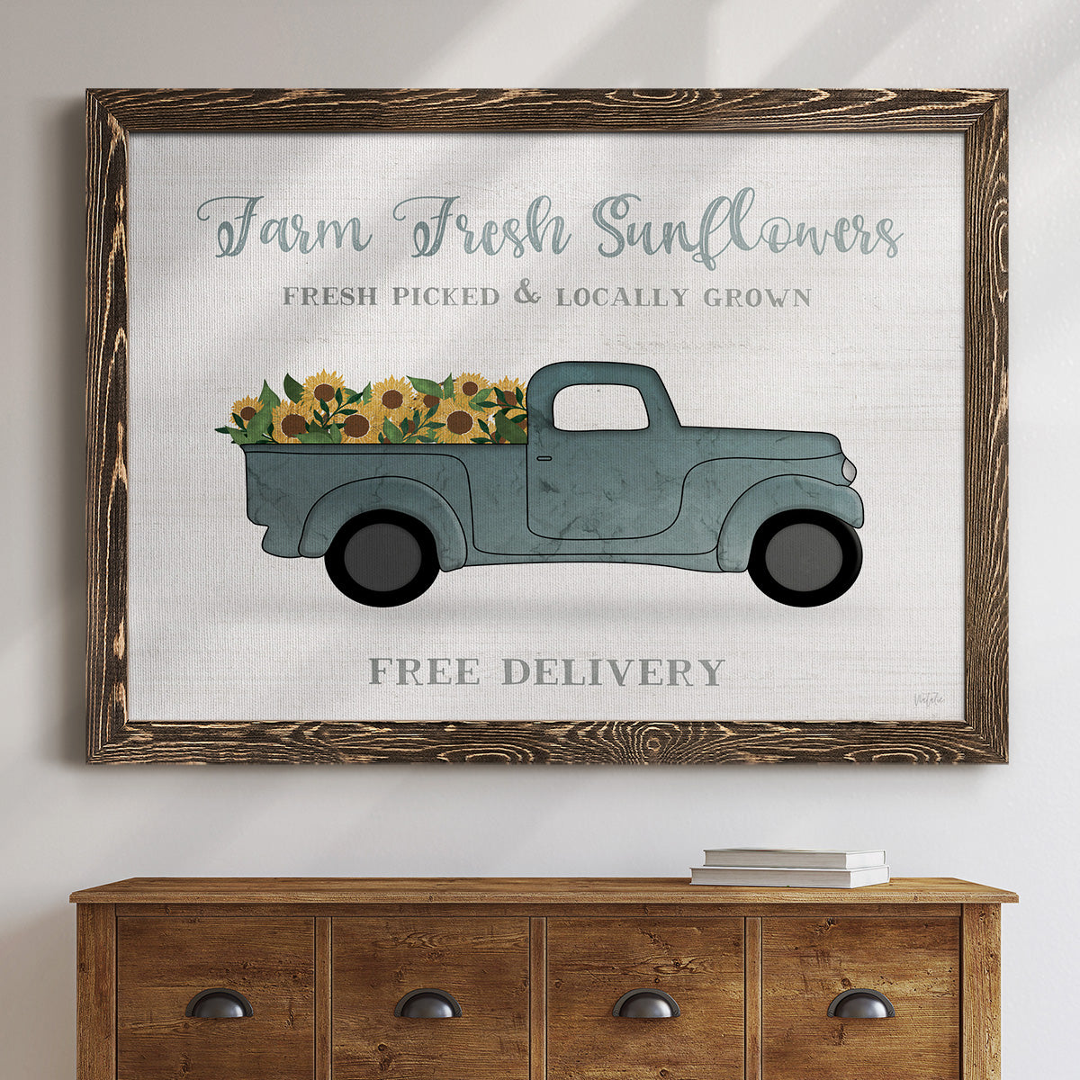 Farmers Market Truck-Premium Framed Canvas - Ready to Hang