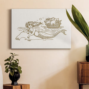 Sunning Mermaid II Premium Gallery Wrapped Canvas - Ready to Hang