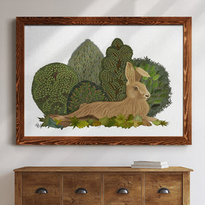 Hare Reclining in Leaves-Premium Framed Canvas - Ready to Hang