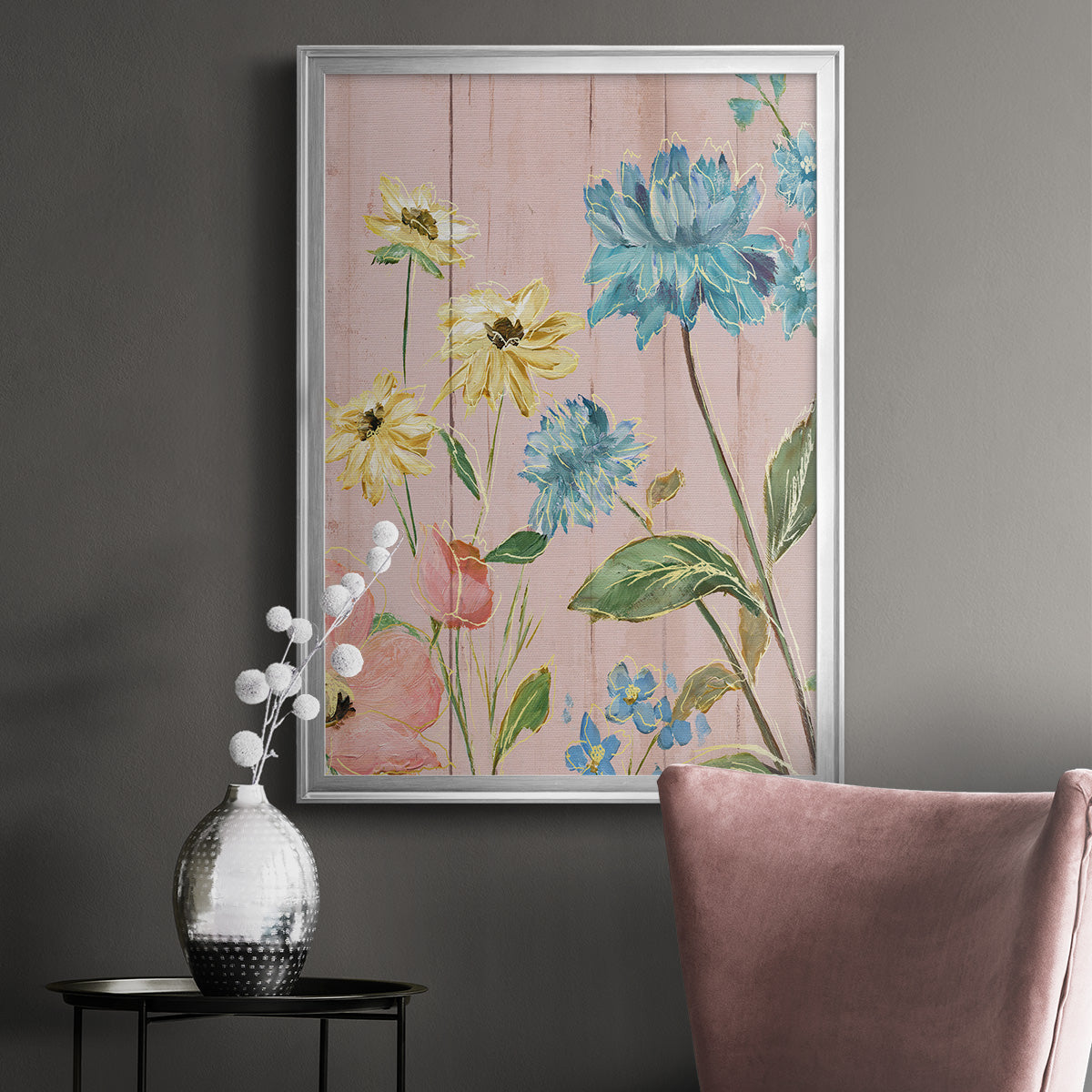 Wildflower Flutter IV Premium Framed Print - Ready to Hang