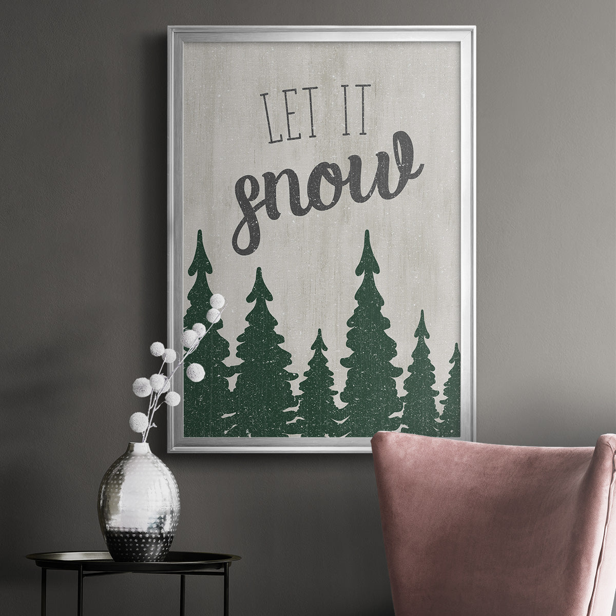 Let It Snow Forest Premium Framed Print - Ready to Hang