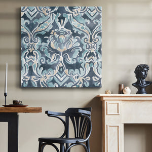 Blue & Khaki Motif IV-Premium Gallery Wrapped Canvas - Ready to Hang