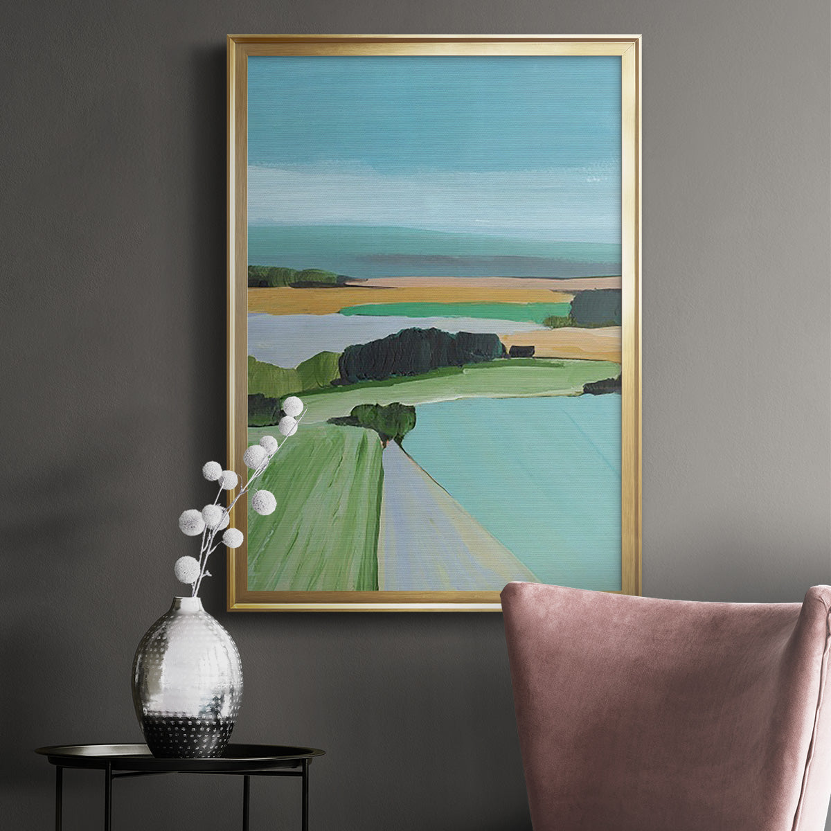 Bright Colored Countryside III Premium Framed Print - Ready to Hang