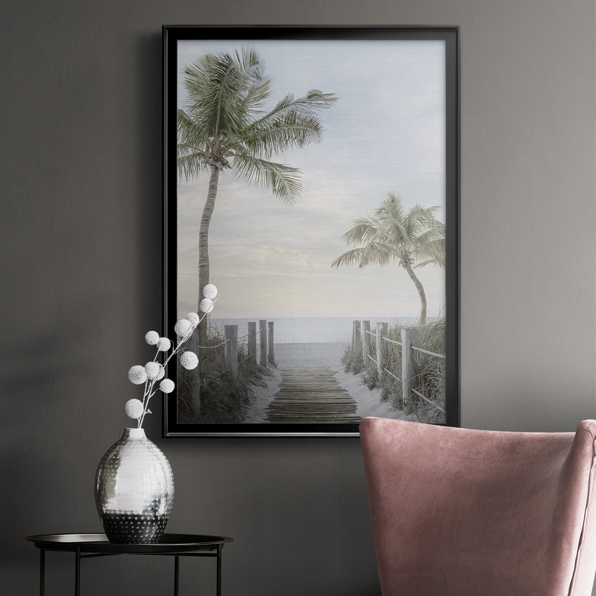 Palm Walk Premium Framed Print - Ready to Hang