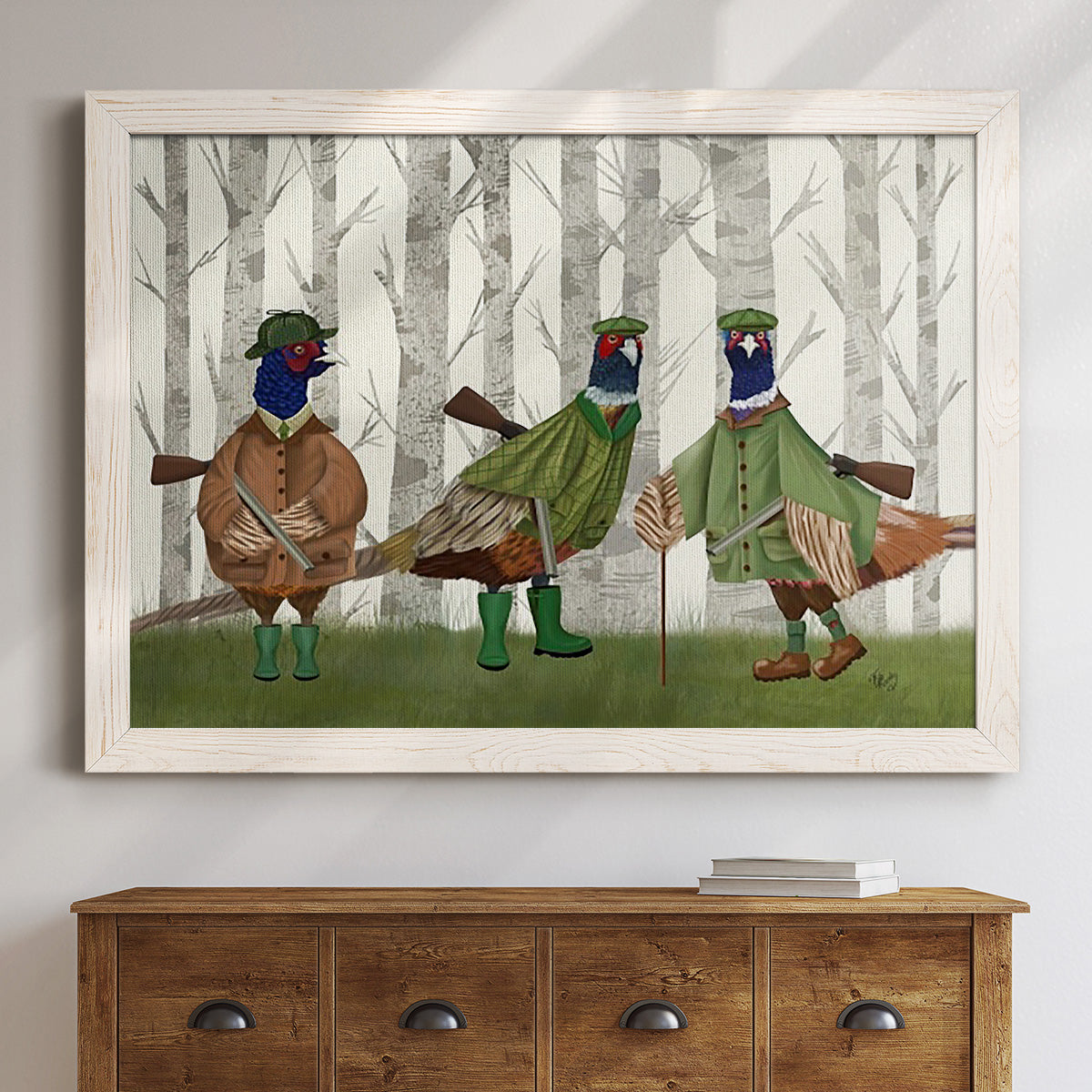 Pheasant Shooting Party Group 2-Premium Framed Canvas - Ready to Hang