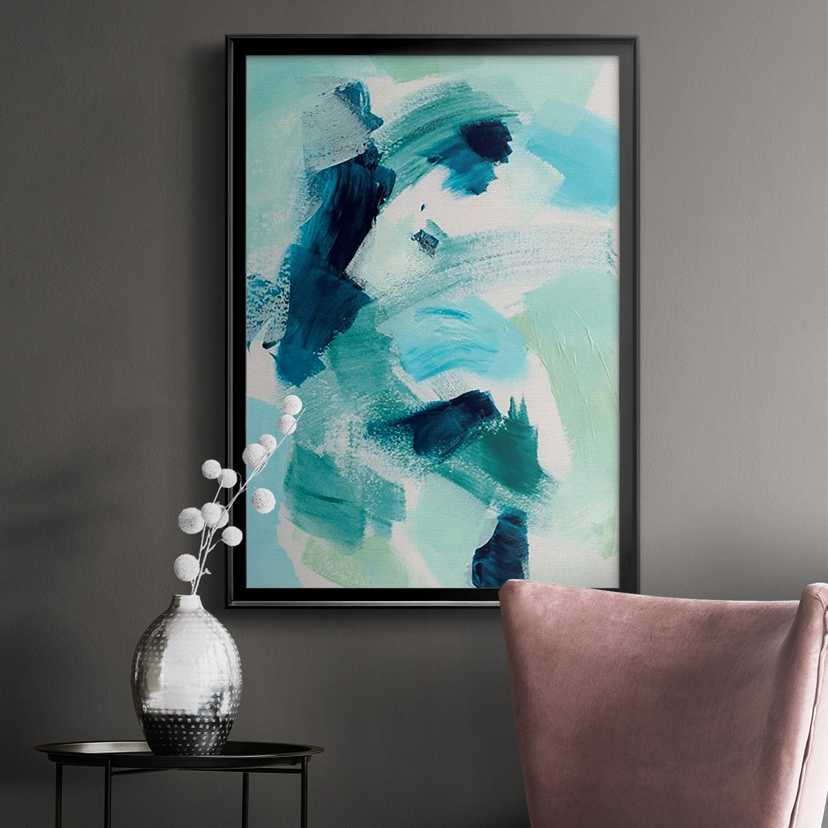 Teal Composition I Premium Framed Print - Ready to Hang