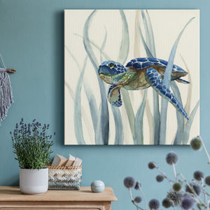 Turtle in Seagrass II - Canvas Art Print