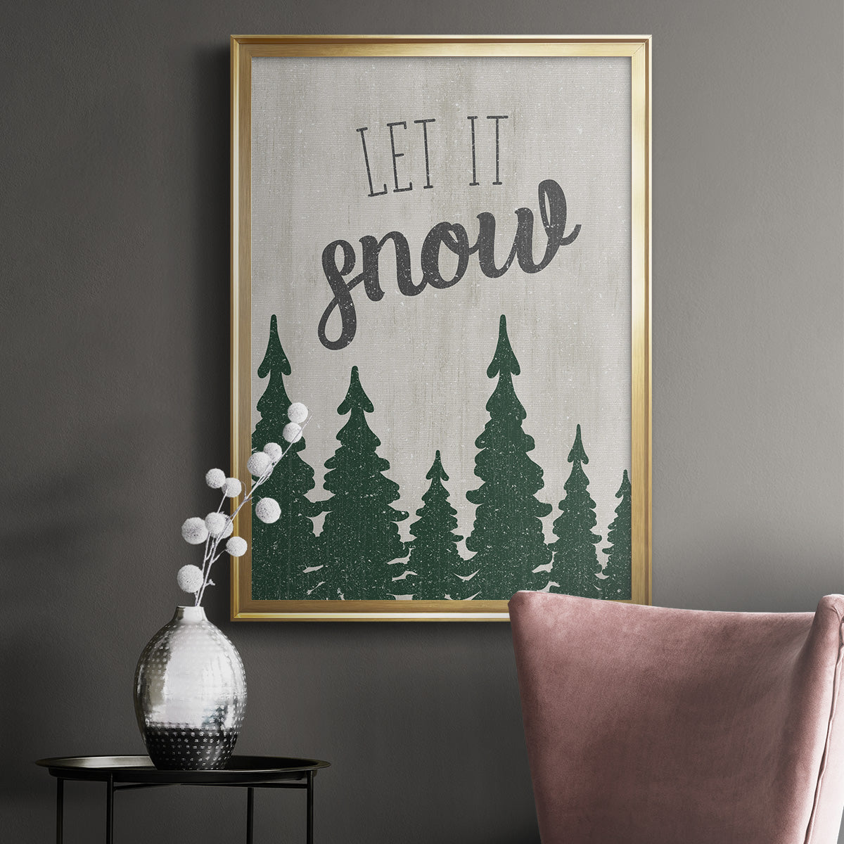 Let It Snow Forest Premium Framed Print - Ready to Hang