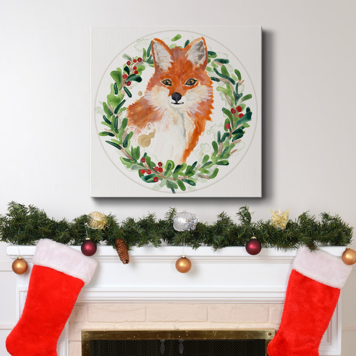 Woodland Holiday Collection C-Premium Gallery Wrapped Canvas - Ready to Hang