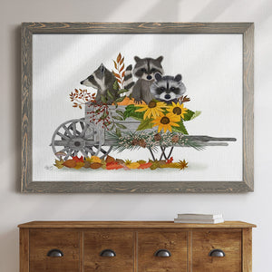 Raccoon Wheelbarrow-Premium Framed Canvas - Ready to Hang