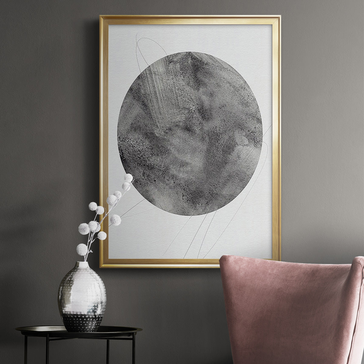 Graphite Moon II Premium Framed Print - Ready to Hang
