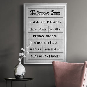 Simple Bathroom Rules Premium Framed Print - Ready to Hang