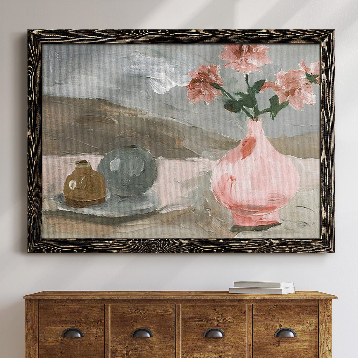 Vase of Pink Flowers VI-Premium Framed Canvas - Ready to Hang