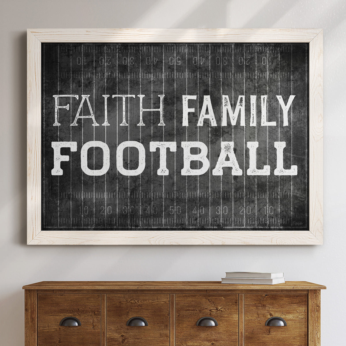 Faith Family Football-Premium Framed Canvas - Ready to Hang