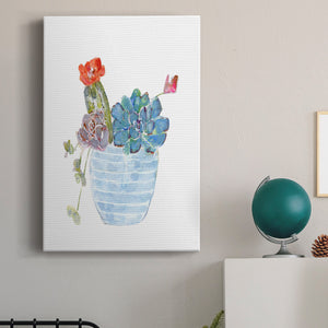 Cactus and Succulent Blooms I Premium Gallery Wrapped Canvas - Ready to Hang