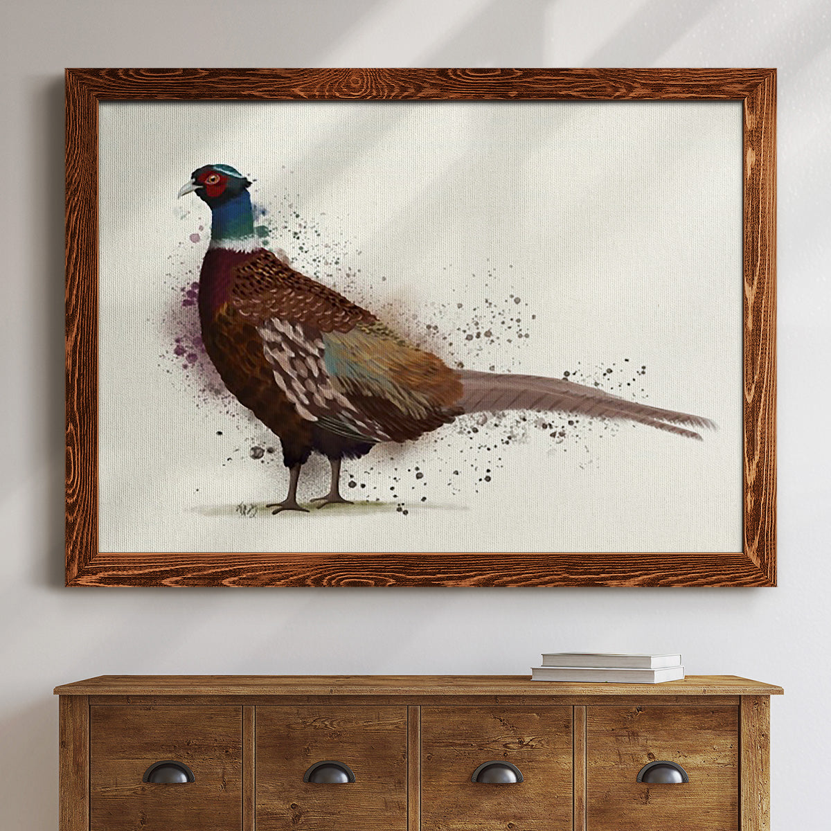 Pheasant Splash 1-Premium Framed Canvas - Ready to Hang