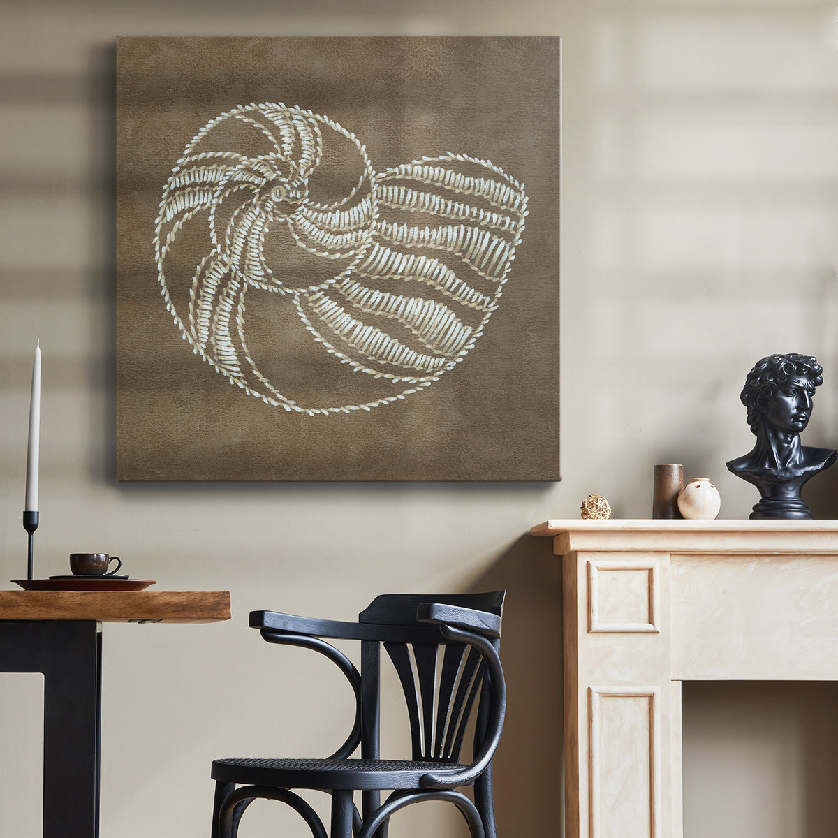Embroidered Shells II-Premium Gallery Wrapped Canvas - Ready to Hang