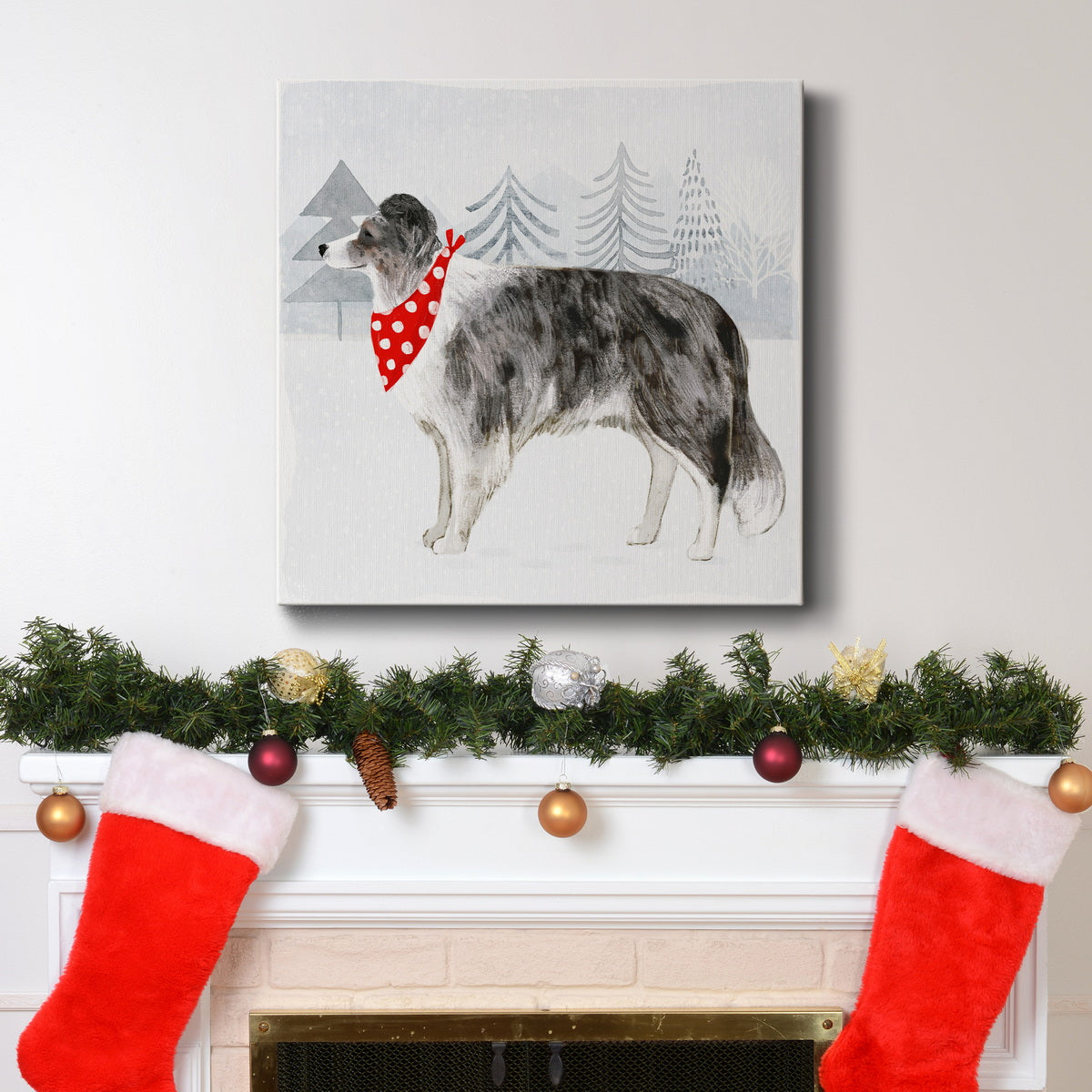 Christmas Cats and Dogs IV-Premium Gallery Wrapped Canvas - Ready to Hang