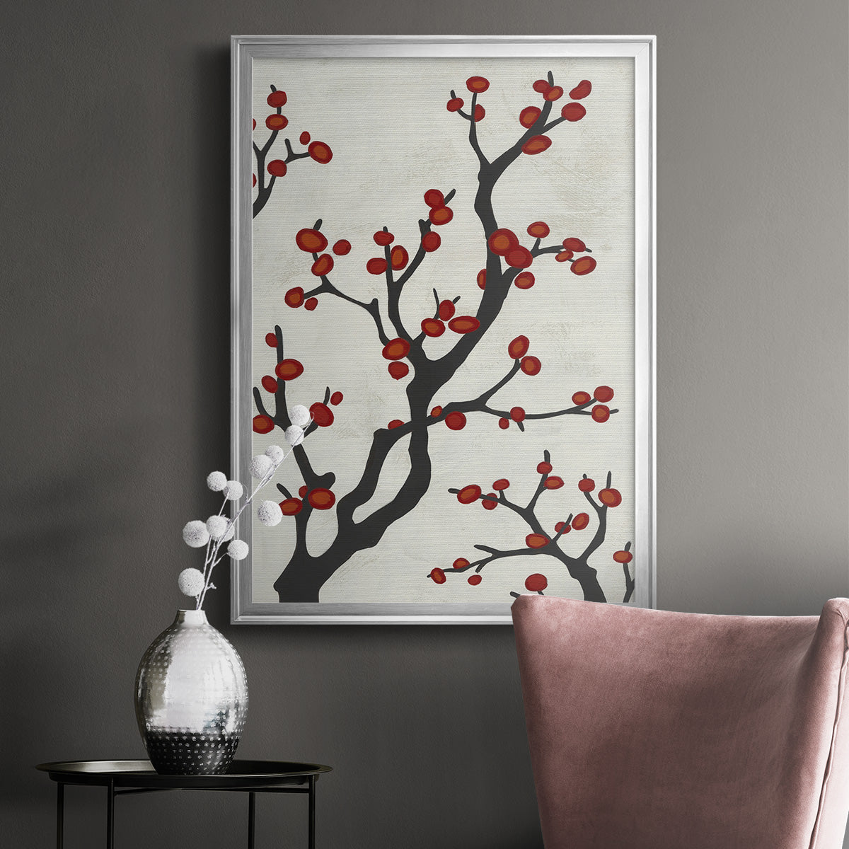 Red Berry Branch I Premium Framed Print - Ready to Hang