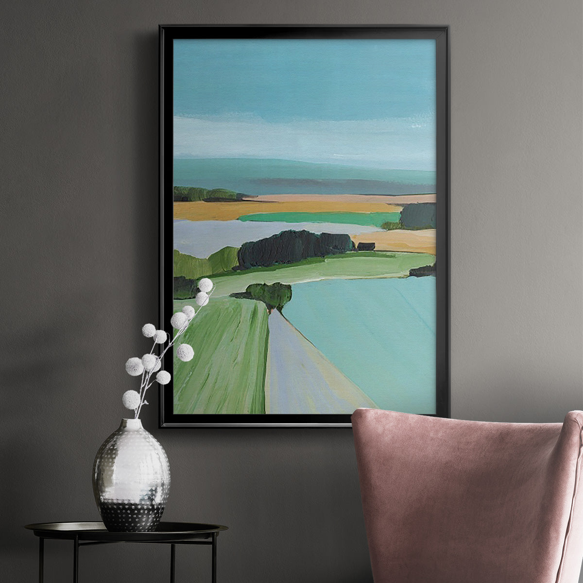 Bright Colored Countryside III Premium Framed Print - Ready to Hang