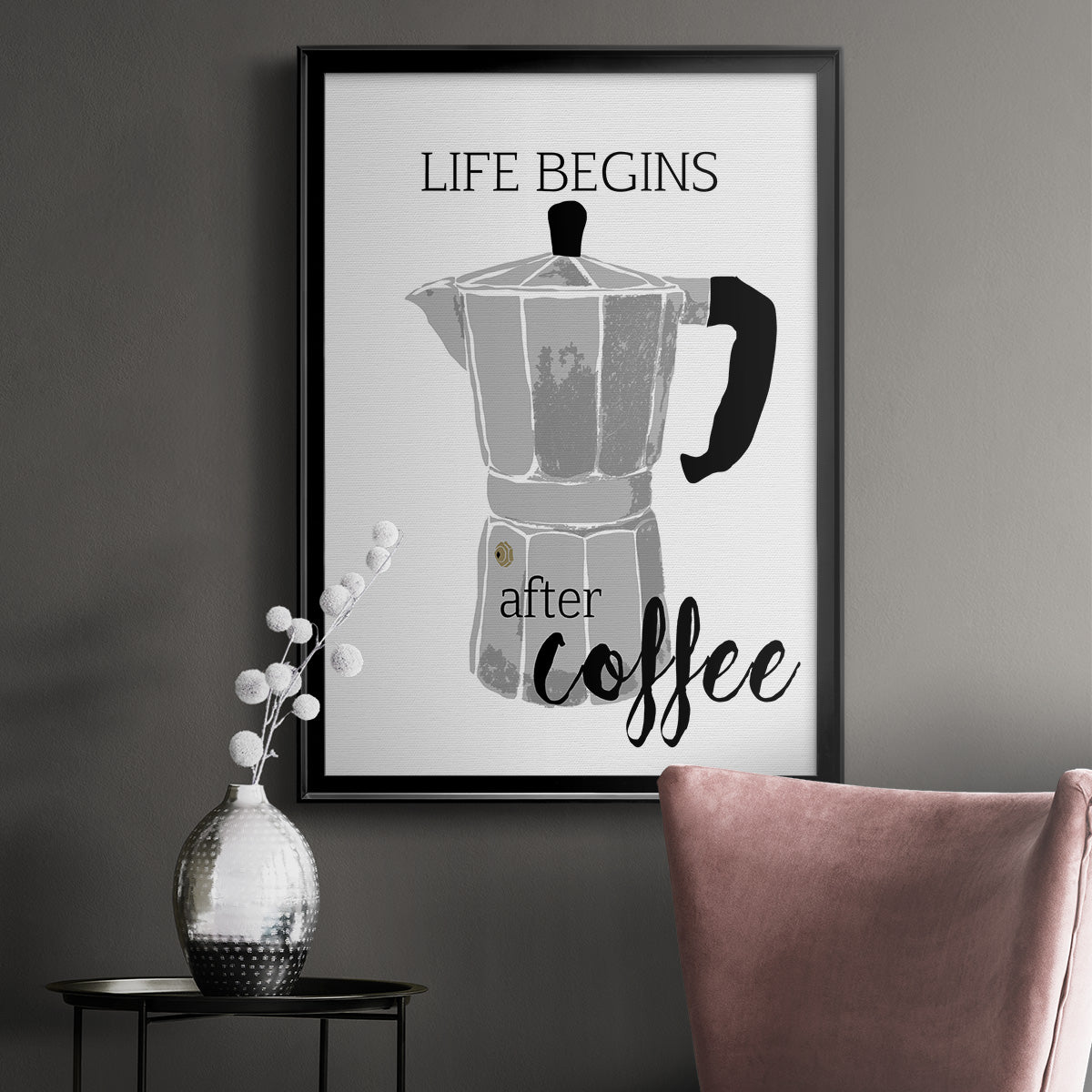 Begins After Coffee Premium Framed Print - Ready to Hang