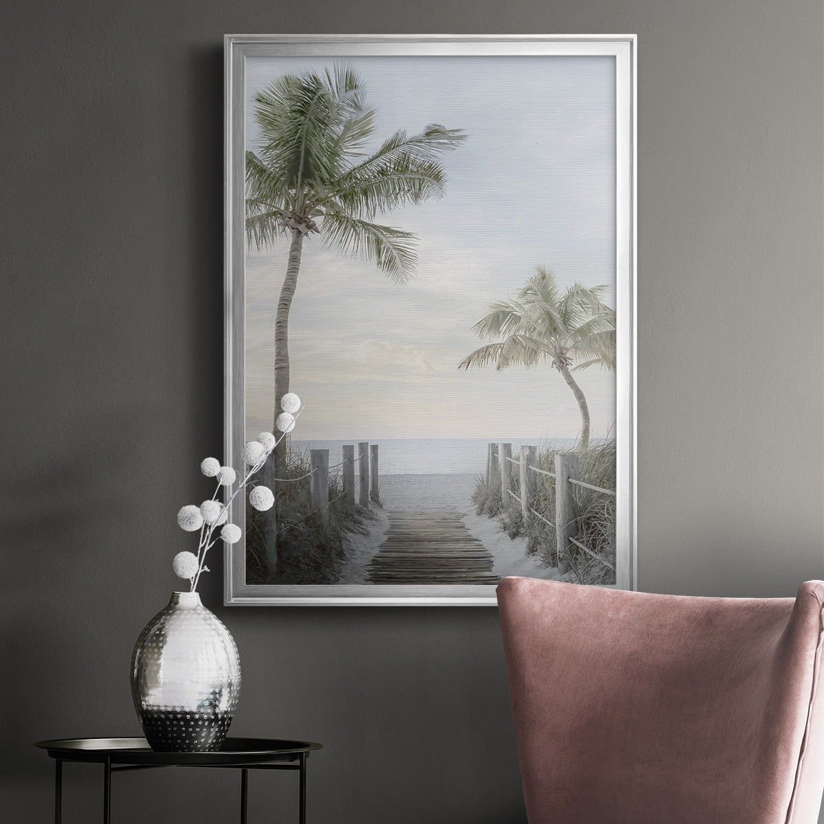 Palm Walk Premium Framed Print - Ready to Hang