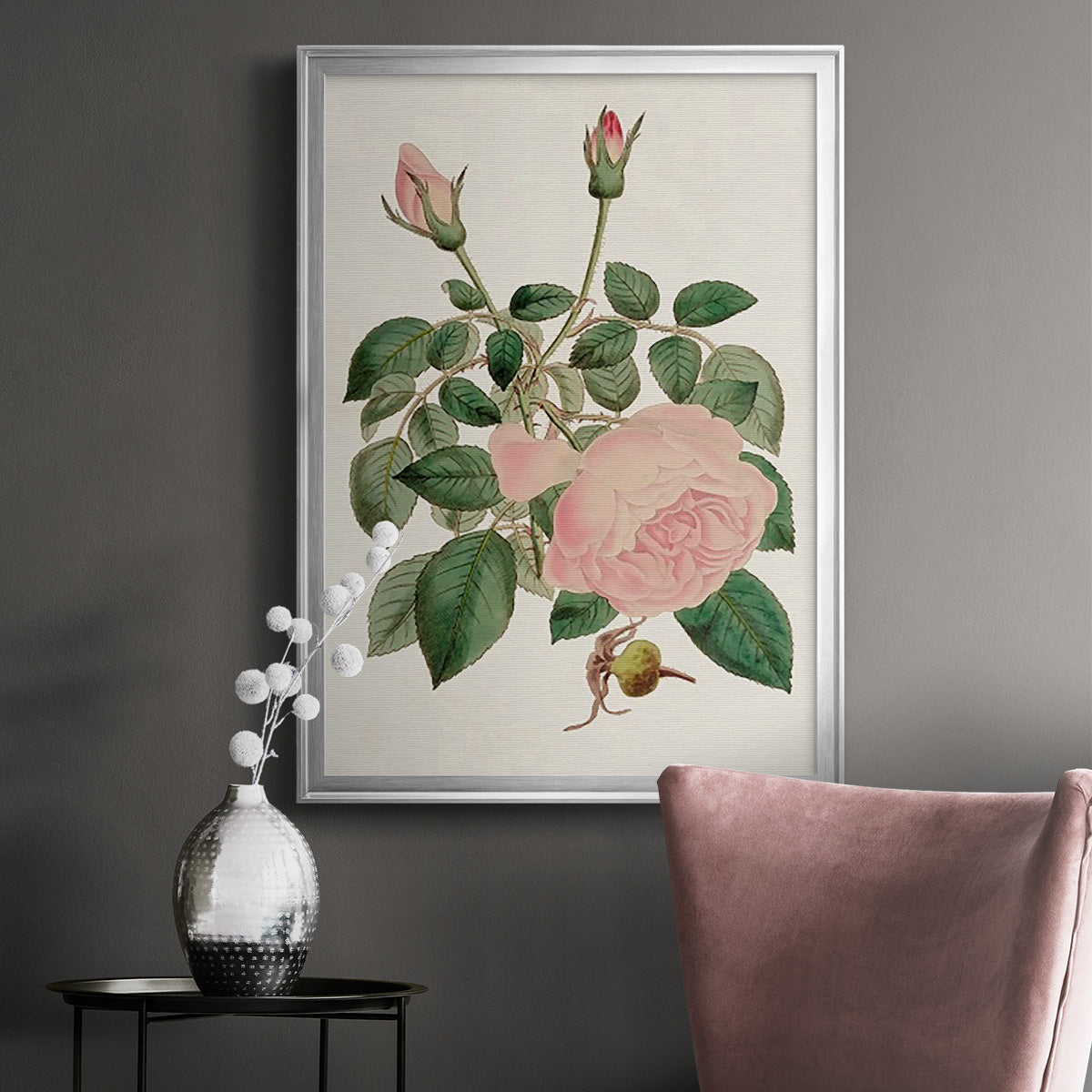 Pink Floral Mix II Premium Framed Print - Ready to Hang