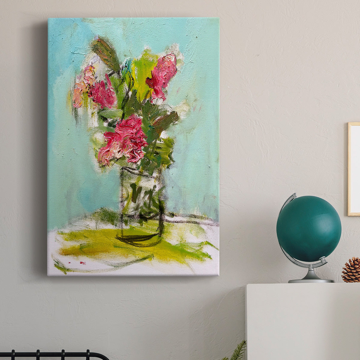 Turquoise Lilly Premium Gallery Wrapped Canvas - Ready to Hang