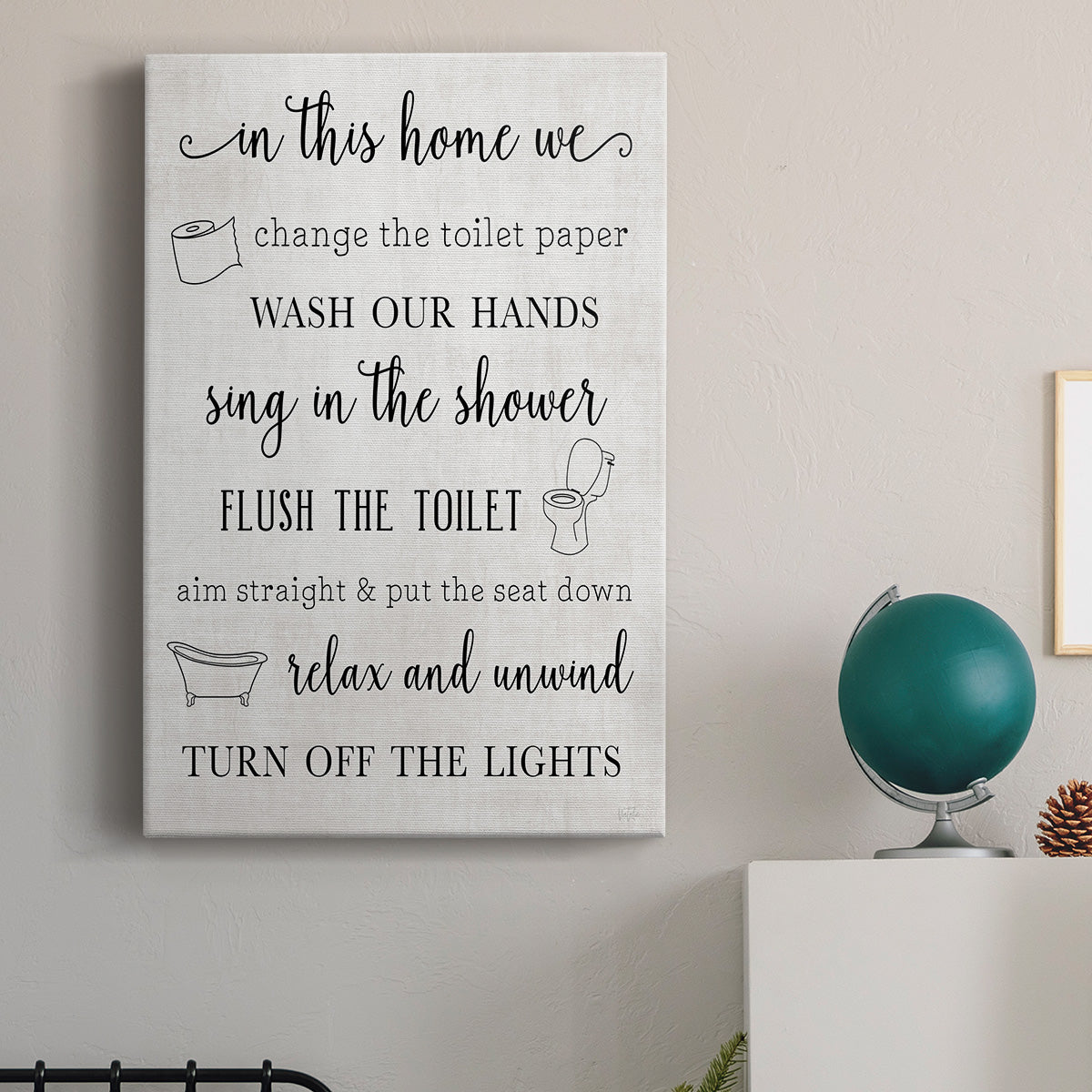 In This Bathroom Premium Gallery Wrapped Canvas - Ready to Hang