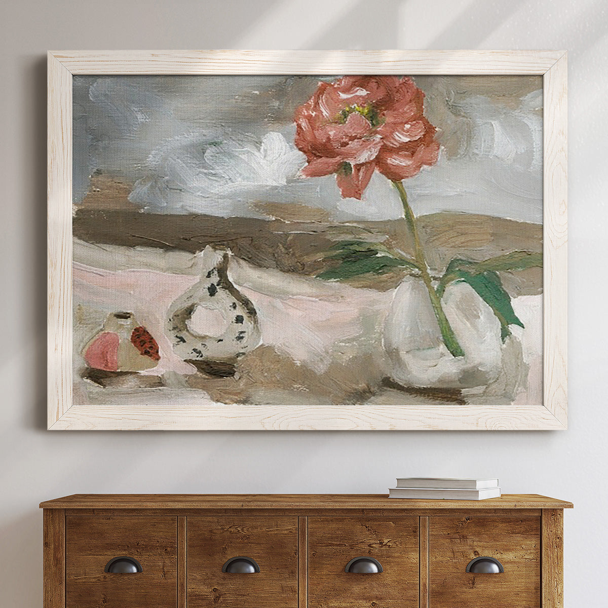 Vase of Pink Flowers IV-Premium Framed Canvas - Ready to Hang