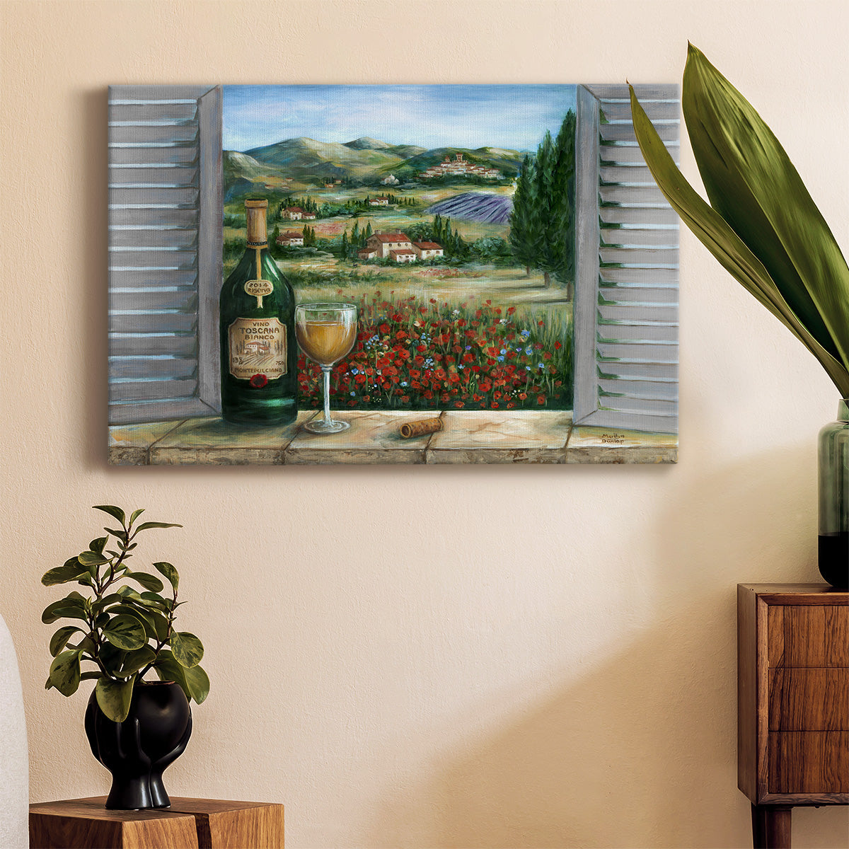 Tuscan White and Poppies Premium Gallery Wrapped Canvas - Ready to Hang